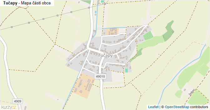 Tučapy - mapa části obce