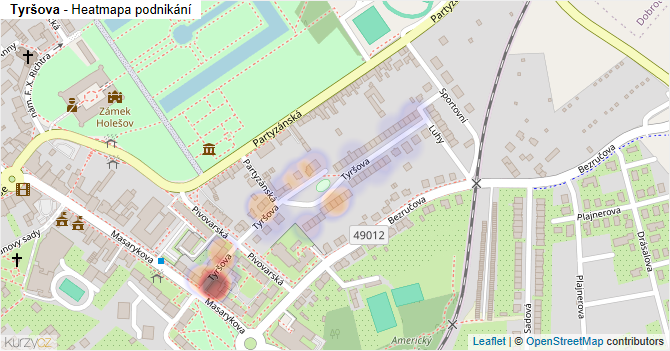 Tyršova - mapa podnikání