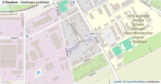 U Kasáren - mapa podnikání