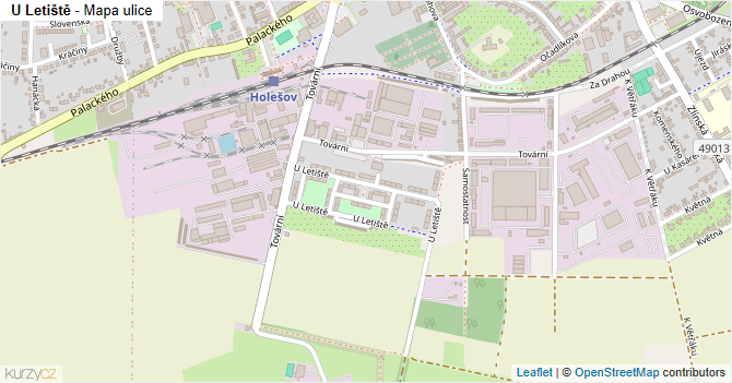 U Letiště - mapa ulice