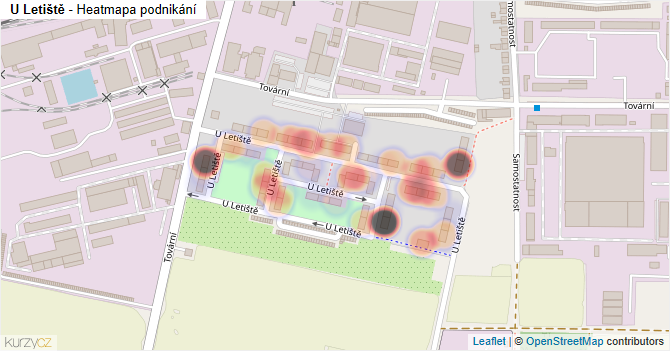 U Letiště - mapa podnikání