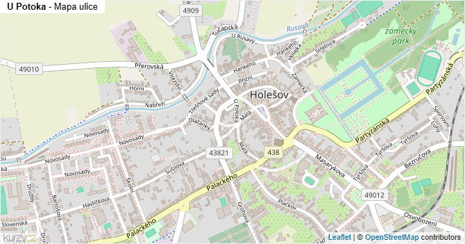 U Potoka - mapa ulice