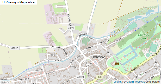 U Rusavy - mapa ulice