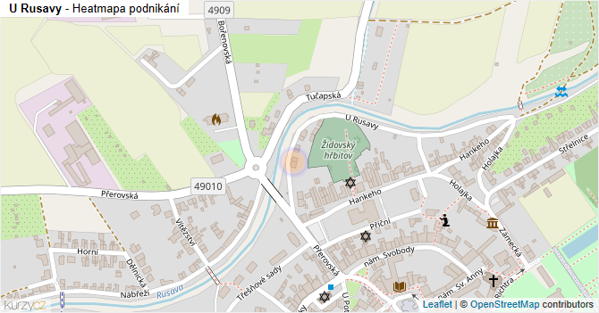 U Rusavy - mapa podnikání
