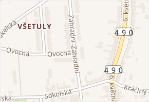Zahradní v obci Holešov - mapa ulice