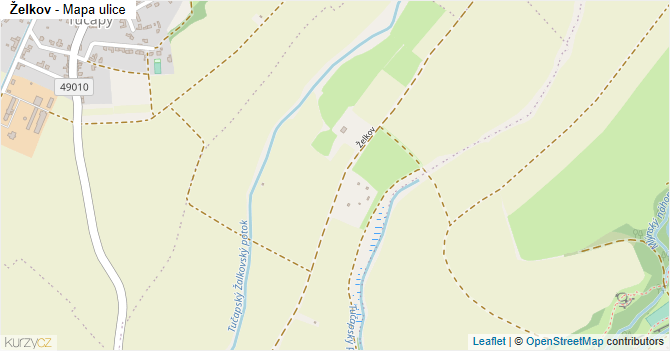 Želkov - mapa ulice