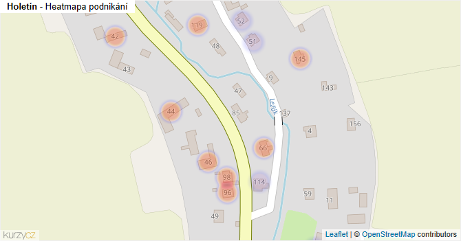 Holetín - mapa podnikání