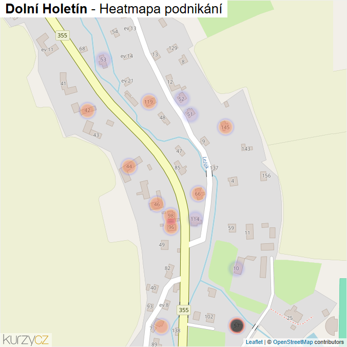 Mapa Dolní Holetín - Firmy v části obce.