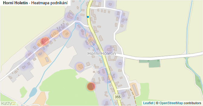 Horní Holetín - mapa podnikání