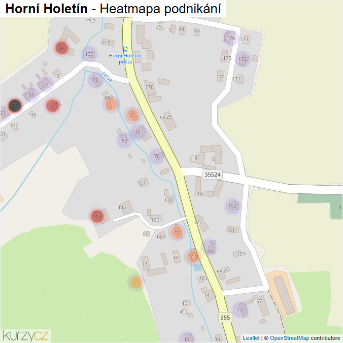 Mapa Horní Holetín - Firmy v části obce.