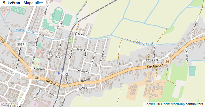 9. května - mapa ulice