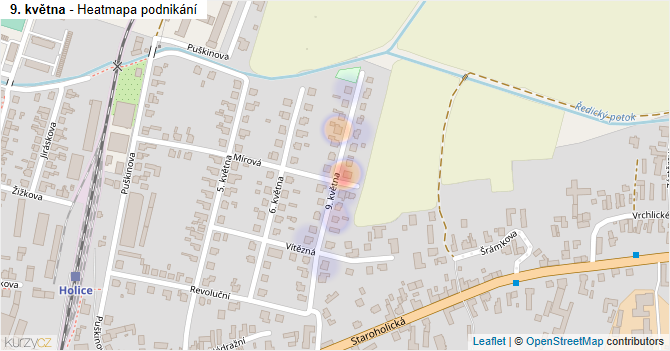 9. května - mapa podnikání
