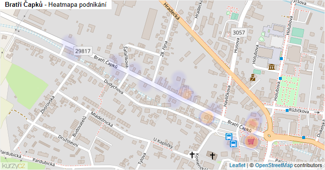 Bratří Čapků - mapa podnikání