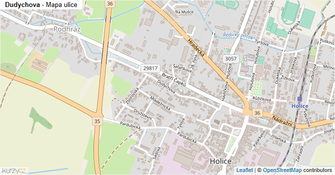 Dudychova - mapa ulice