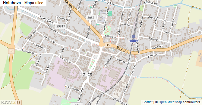 Holubova - mapa ulice