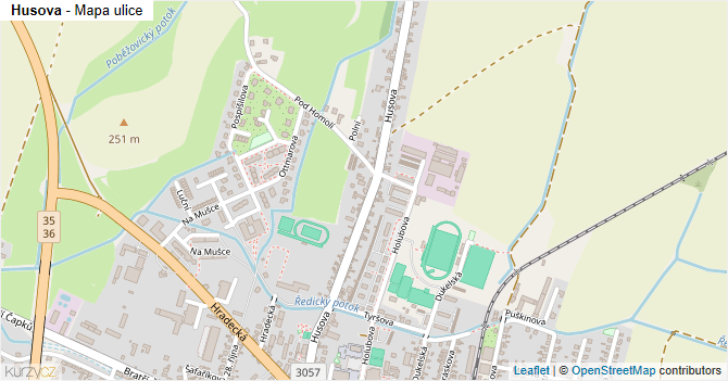 Husova - mapa ulice