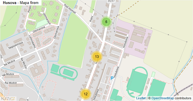 Husova - mapa firem