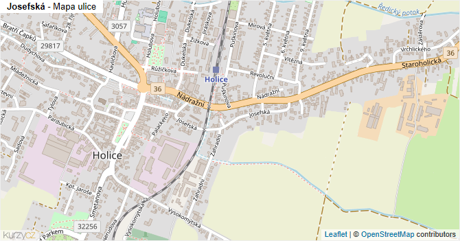 Josefská - mapa ulice