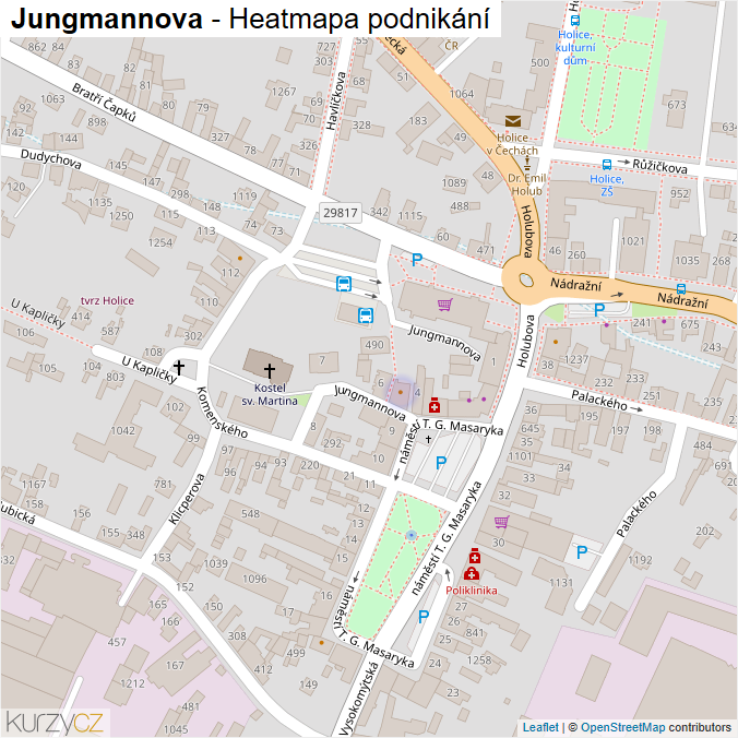 Mapa Jungmannova - Firmy v ulici.