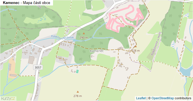 Kamenec - mapa části obce