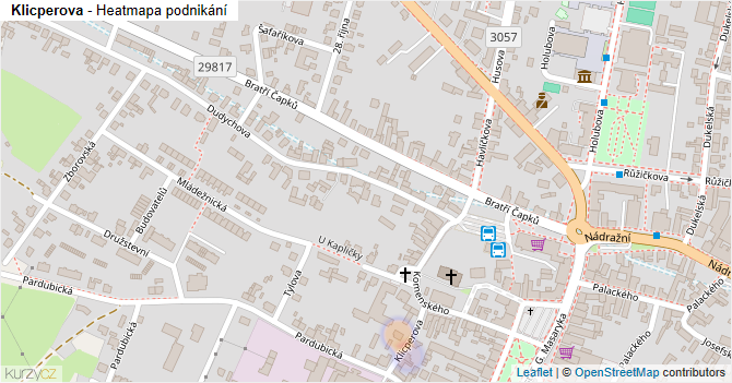 Klicperova - mapa podnikání