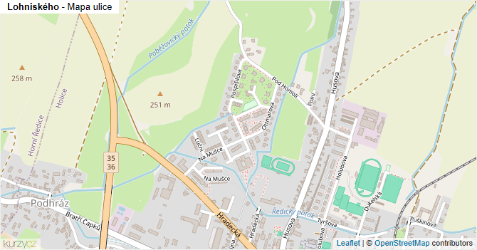 Lohniského - mapa ulice