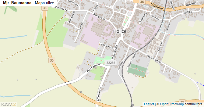 Mjr. Baumanna - mapa ulice