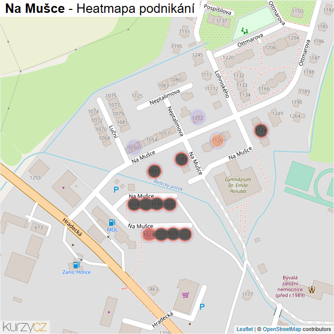 Mapa Na Mušce - Firmy v ulici.