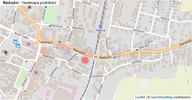 Nádražní - mapa podnikání