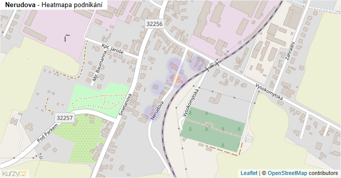 Nerudova - mapa podnikání