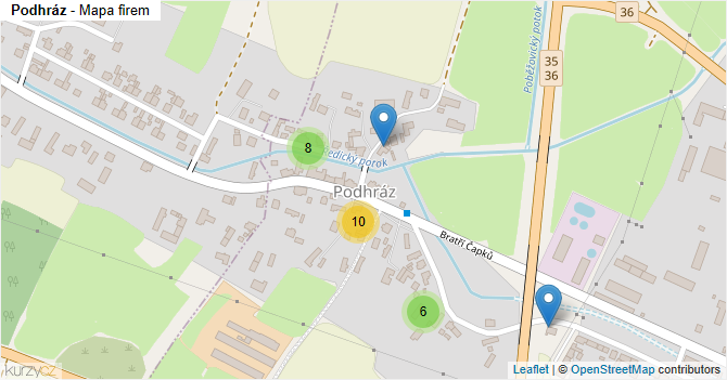 Podhráz - mapa firem