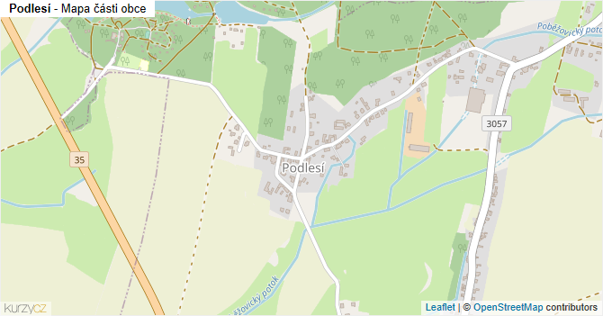 Podlesí - mapa části obce