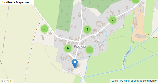 Podlesí - mapa firem