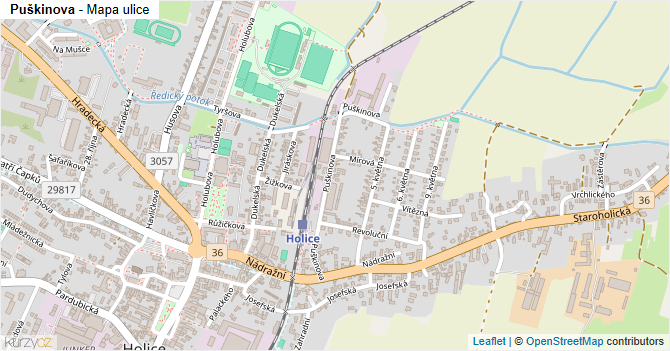 Puškinova - mapa ulice