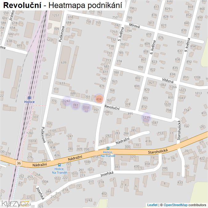 Mapa Revoluční - Firmy v ulici.