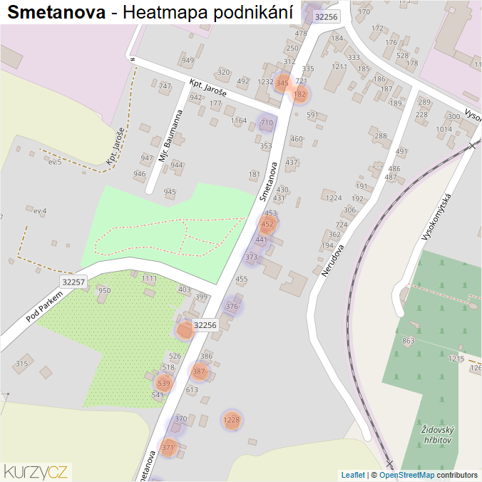 Mapa Smetanova - Firmy v ulici.