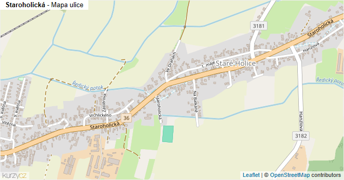 Staroholická - mapa ulice
