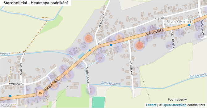 Staroholická - mapa podnikání