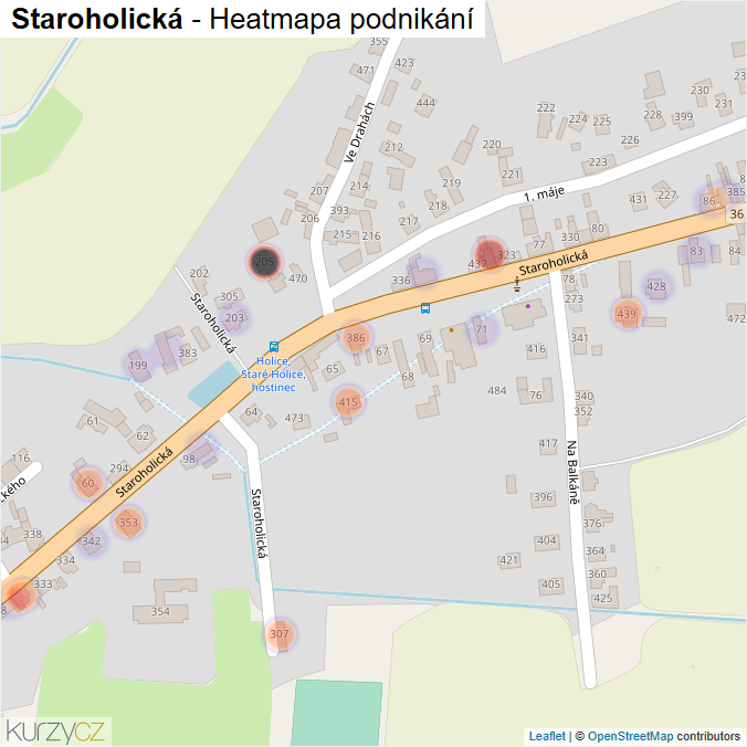 Mapa Staroholická - Firmy v ulici.