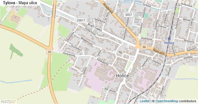 Tylova - mapa ulice