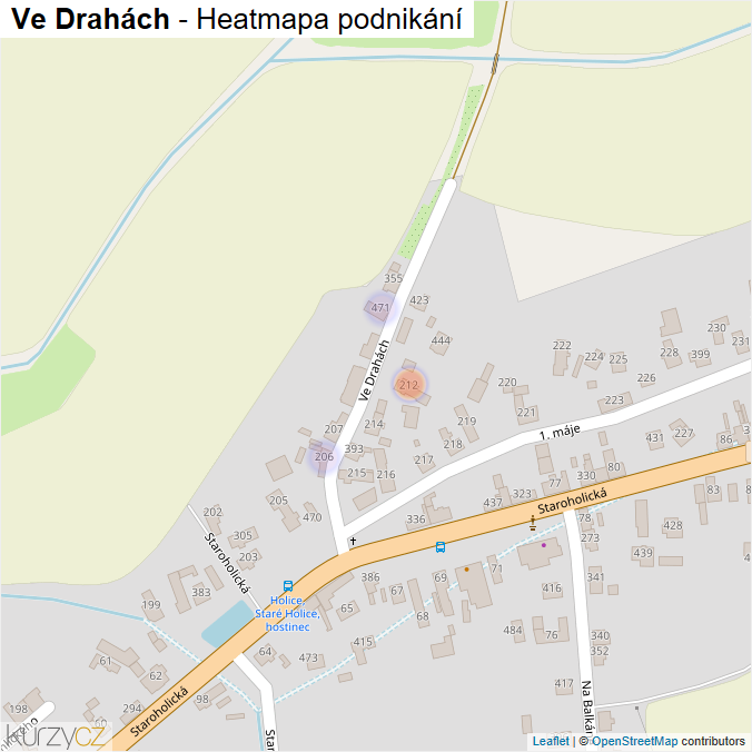 Mapa Ve Drahách - Firmy v ulici.