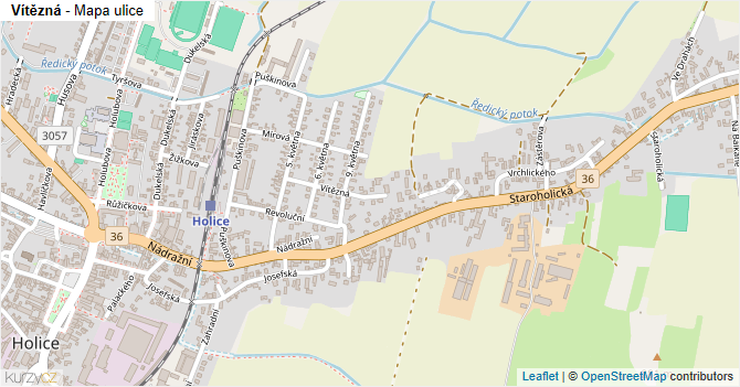 Vítězná - mapa ulice