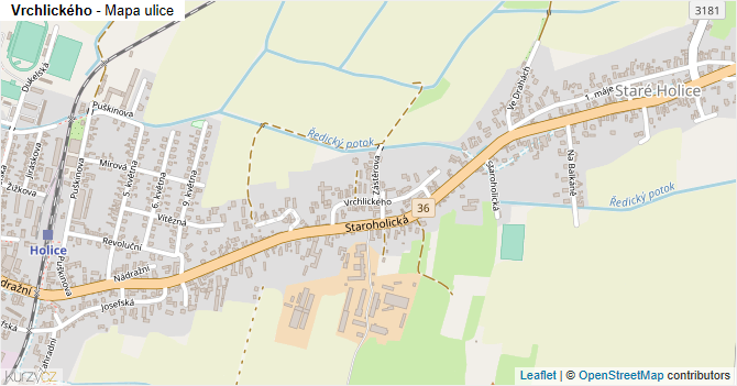 Vrchlického - mapa ulice