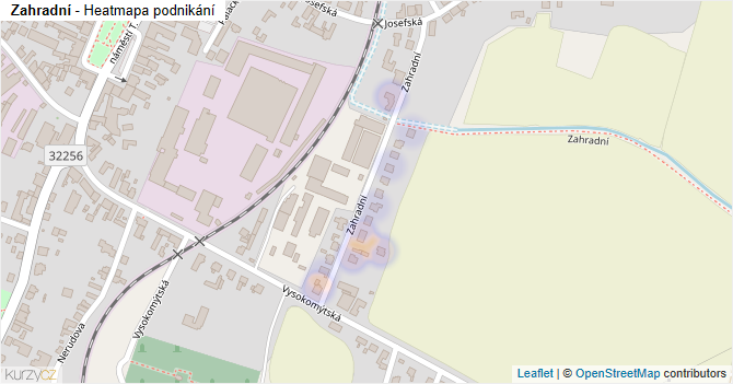 Zahradní - mapa podnikání