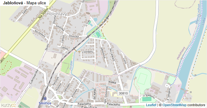 Jabloňová - mapa ulice
