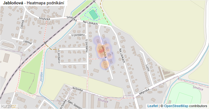 Jabloňová - mapa podnikání