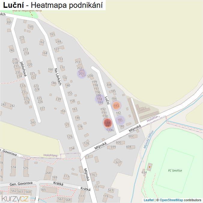 Mapa Luční - Firmy v ulici.
