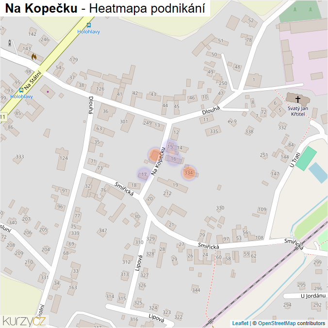 Mapa Na Kopečku - Firmy v ulici.