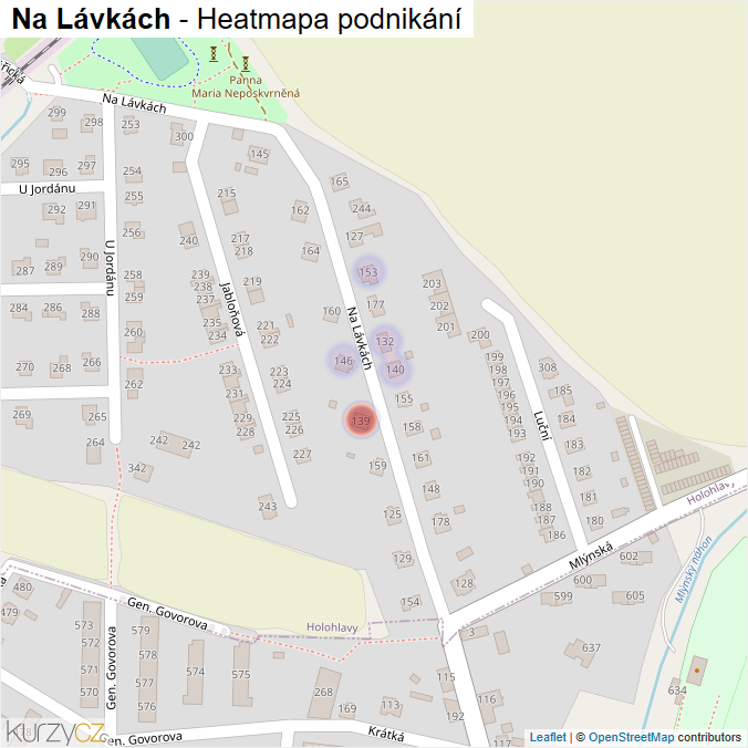 Mapa Na Lávkách - Firmy v ulici.