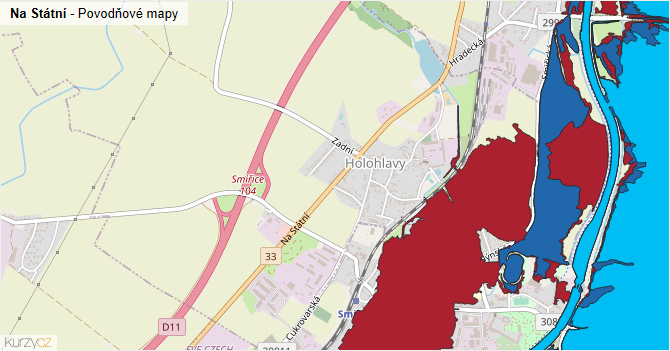Na Státní - záplavové mapy stoleté vody